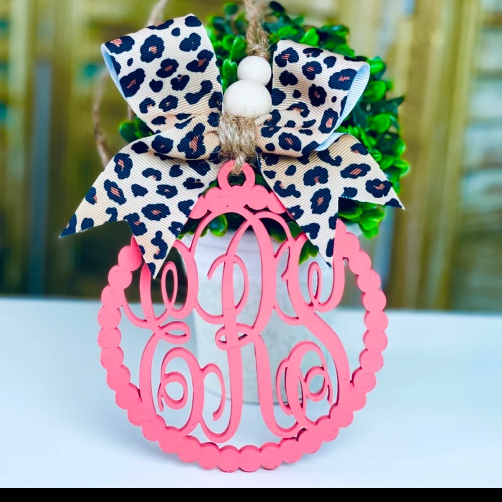 Monogrammed car charm